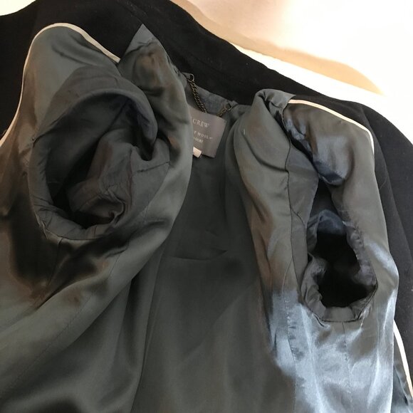 J. Crew Size 4 Black Peacoat Wool by Nello Gori Double Breasted 2 Pockets - Picture 6 of 13